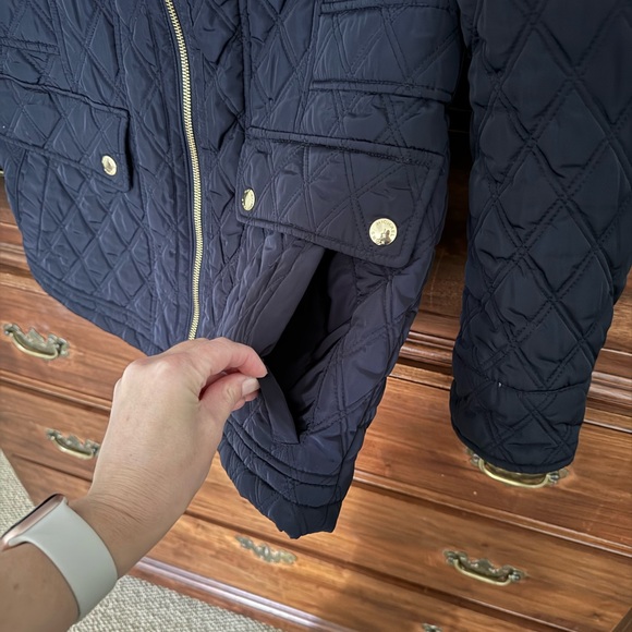 {michael kors} Navy Quilted Jacket with gold Accents - Picture 5 of 7